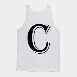 Black Letter C in vintage style Tank Top